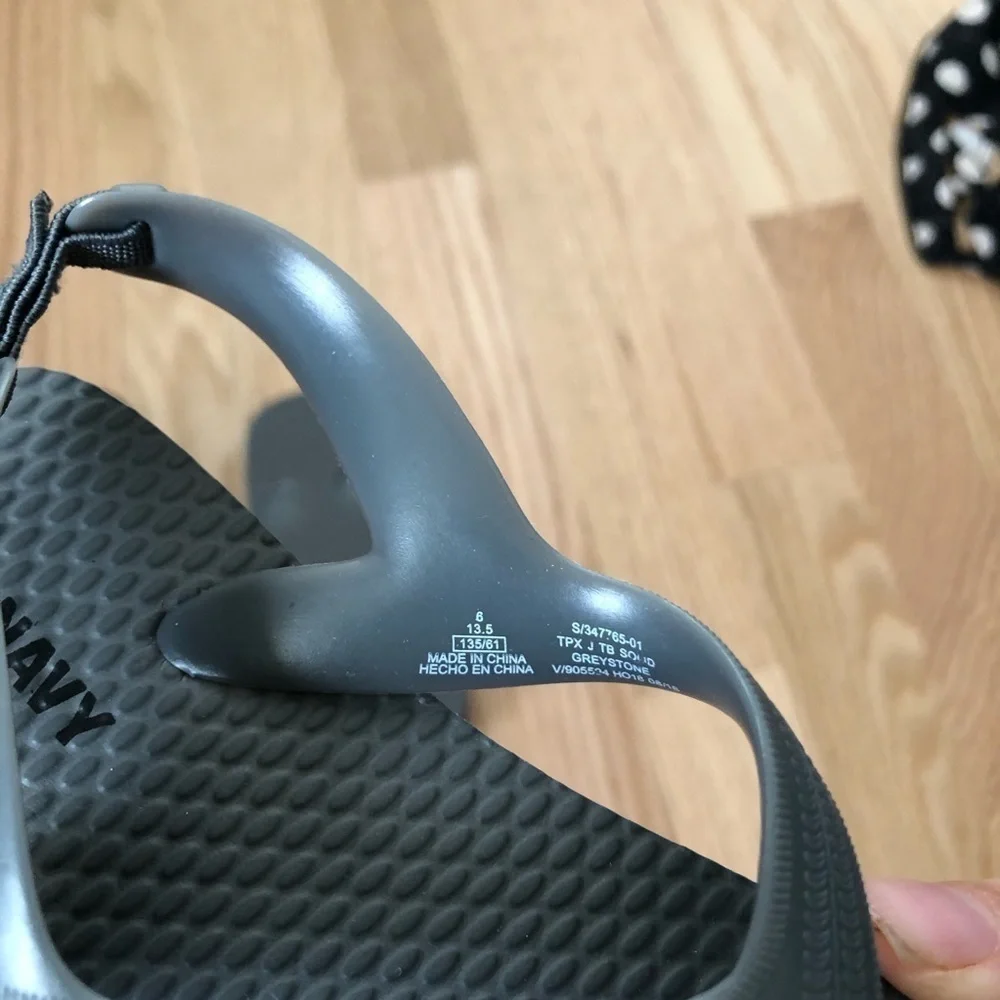 Old Navy Toddler Flip Flop Sandals NWOT Sz 6 Gray Blue